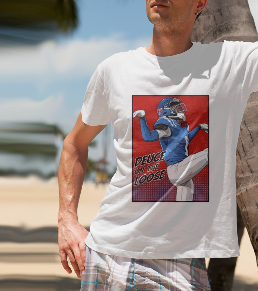 Deuce On The Loose Ole Miss Rebels Football Player Action T-Shirt