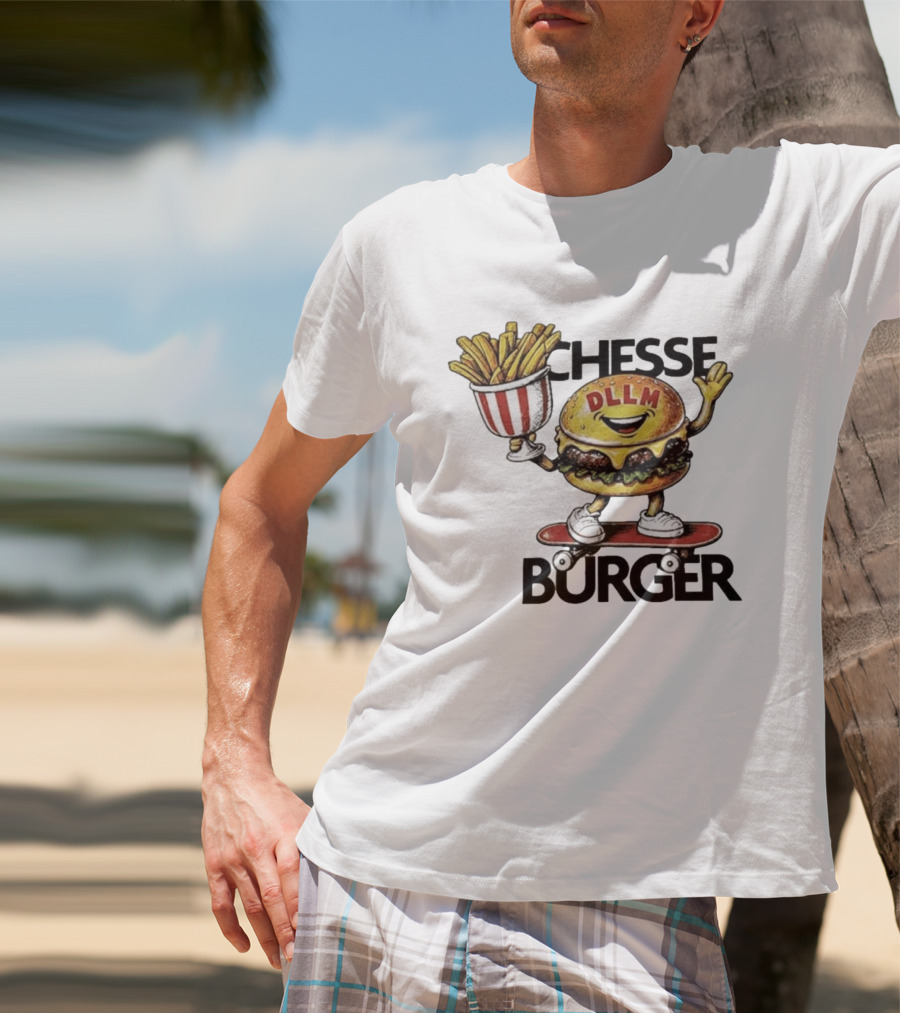 Hong Kong Dllm Chesse Burger Skateboard Fries T-Shirt