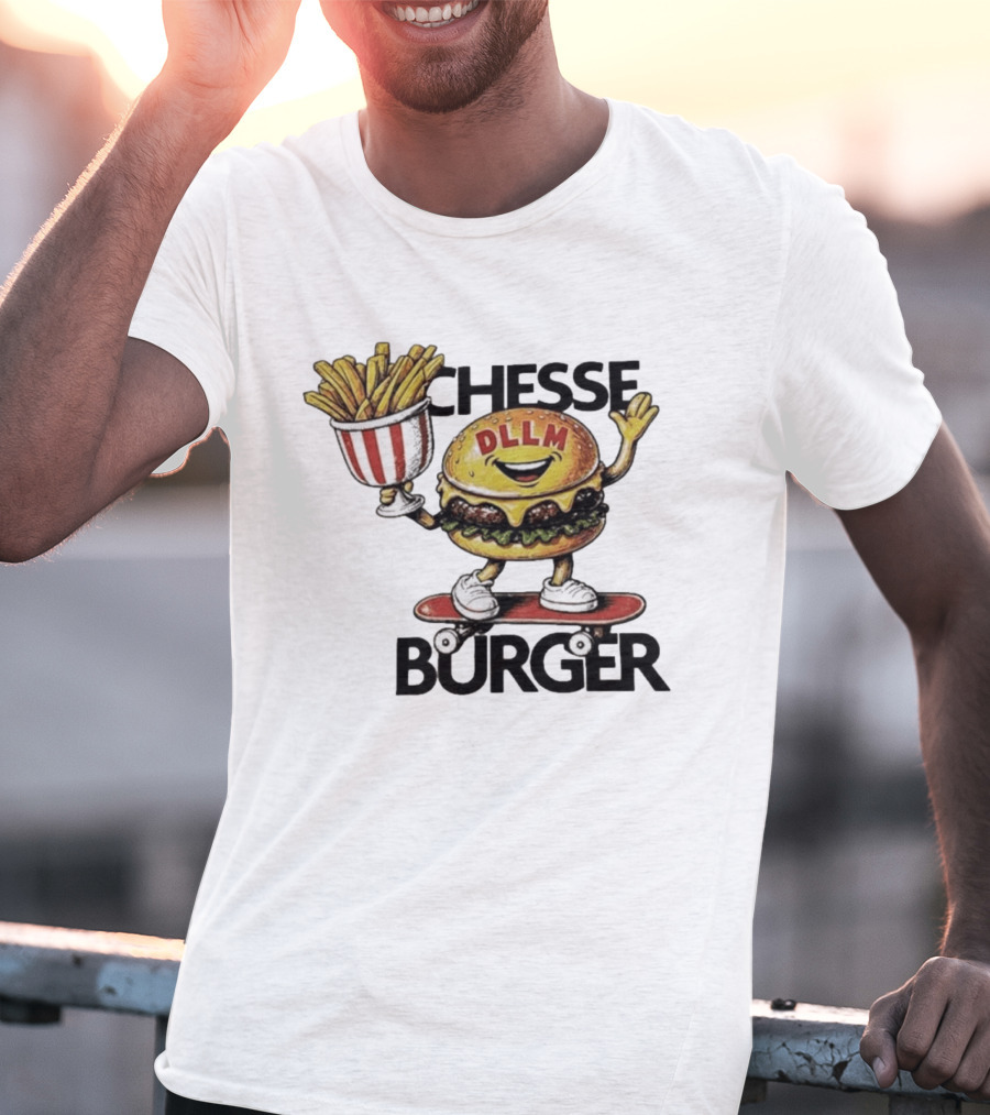 Hong Kong Dllm Chesse Burger Skateboard Fries T-Shirt