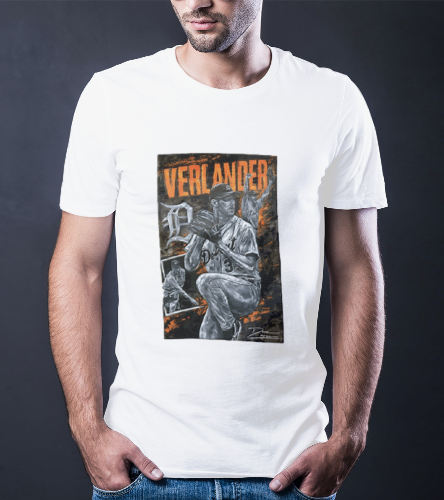 Verlander Detroit Tigers MLB Pitcher 35 Baseball T-Shirt