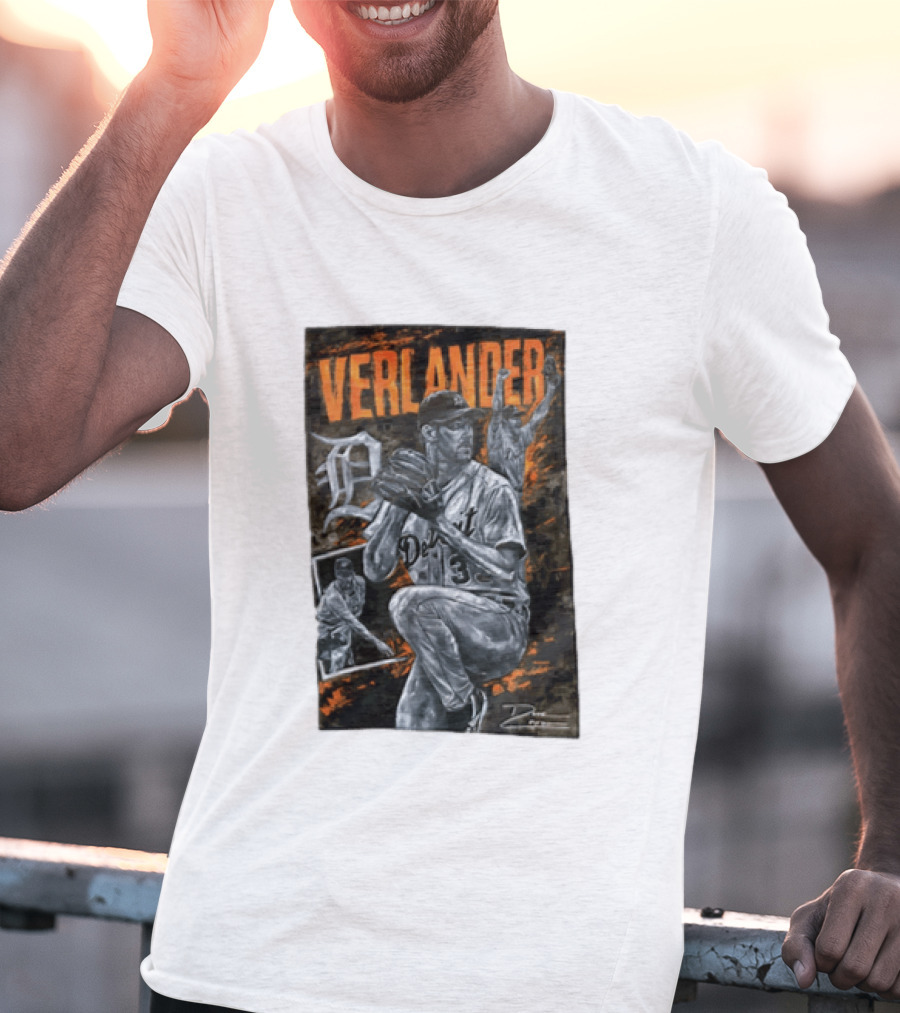 Verlander Detroit Tigers MLB Pitcher 35 Baseball T-Shirt
