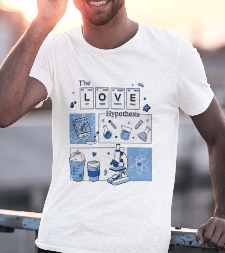 The Love Hypothesis Periodic Table Science Equipment Microscope Biology Book Chemistry T-Shirt