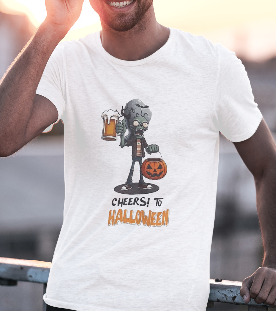 Zombie Cheers Halloween 2026 Pumpkin Beer T-Shirt