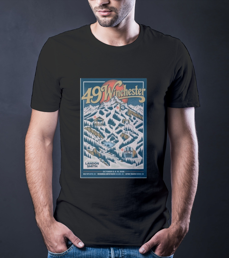 49 Winchester October 8 9 10 2026 Landon Smith Belly Up Aspen Mishawaka Amphitheatre Gothic Theatre Denver T-Shirt
