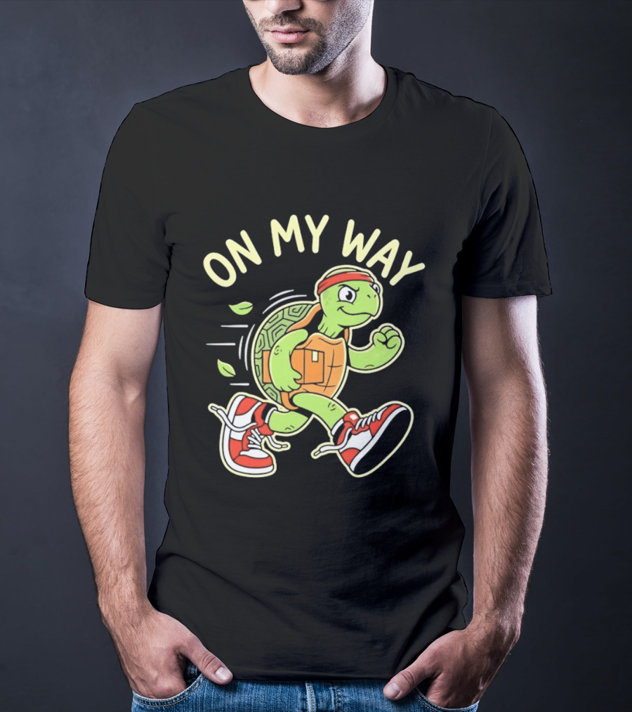 Running Turtle Package Delivery On My Way T-Shirt