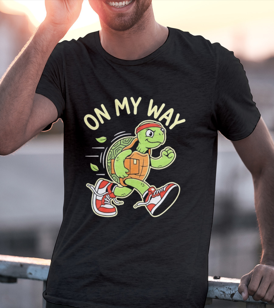 Running Turtle Package Delivery On My Way T-Shirt