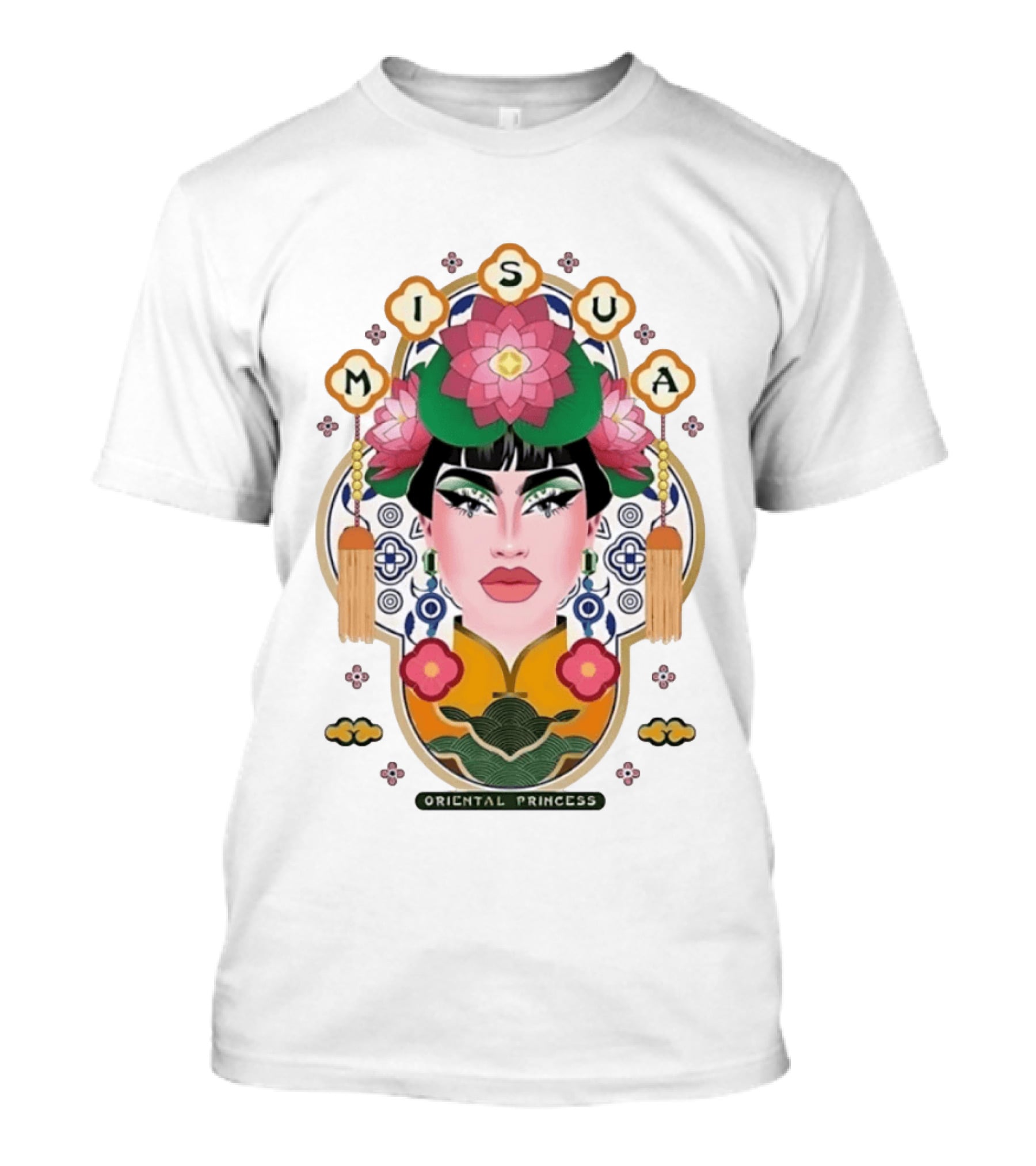 Misua Oriental Princess Asian Lotus Flower T-Shirt