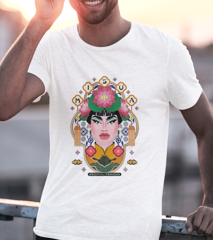 Misua Oriental Princess Asian Lotus Flower T-Shirt