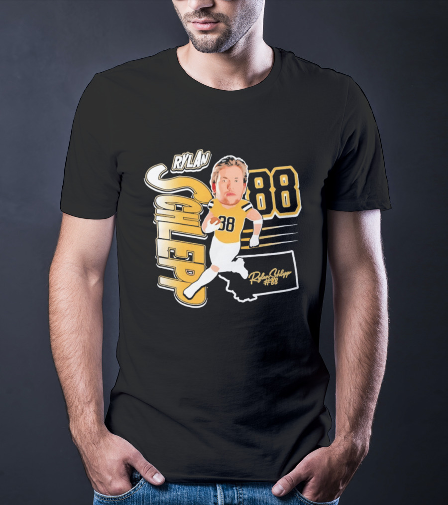 Rylan Schlepp 88 Montana Football Player Caricature T-Shirt