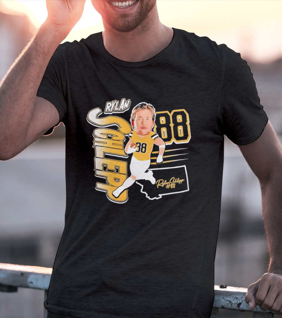 Rylan Schlepp 88 Montana Football Player Caricature T-Shirt