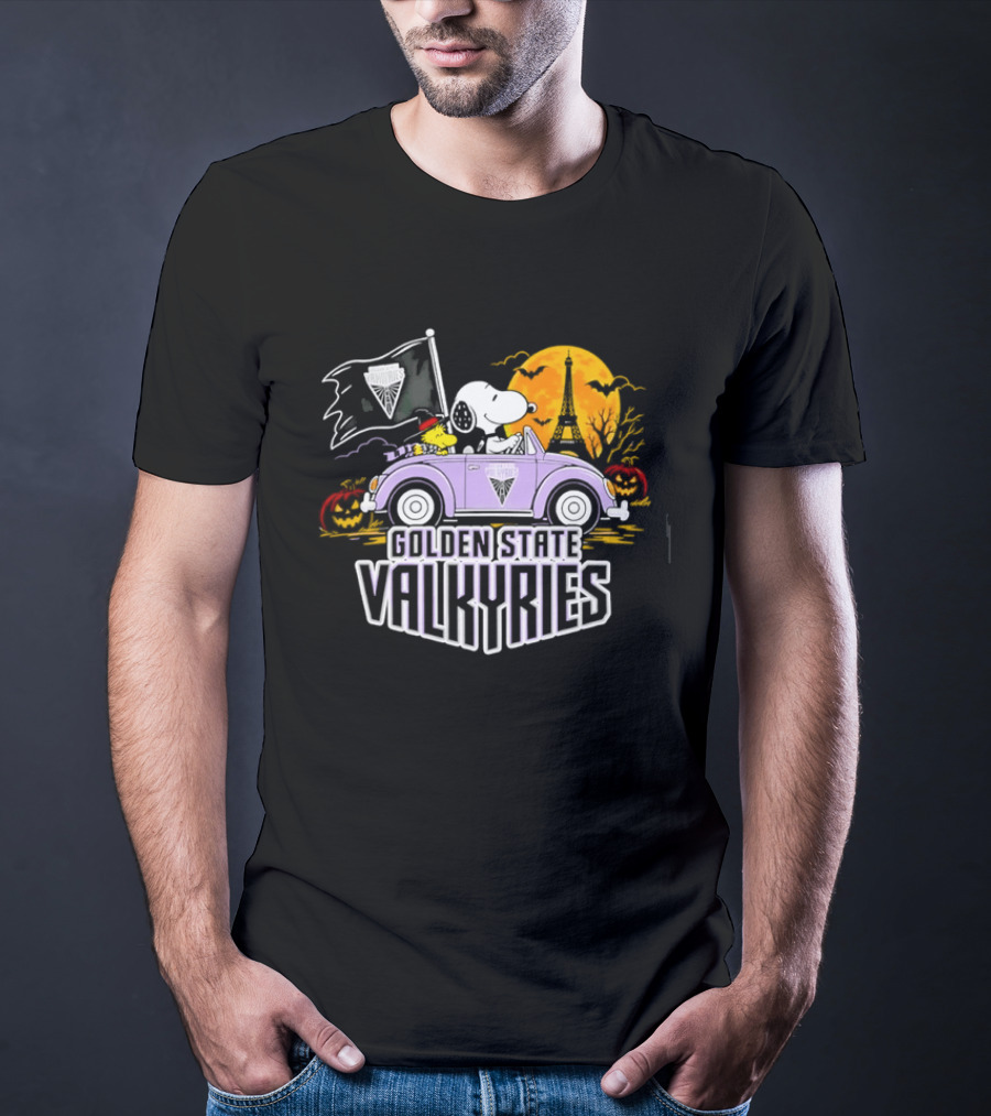 Golden State Valkyries Snoopy Woodstock Halloween Ride T-Shirt