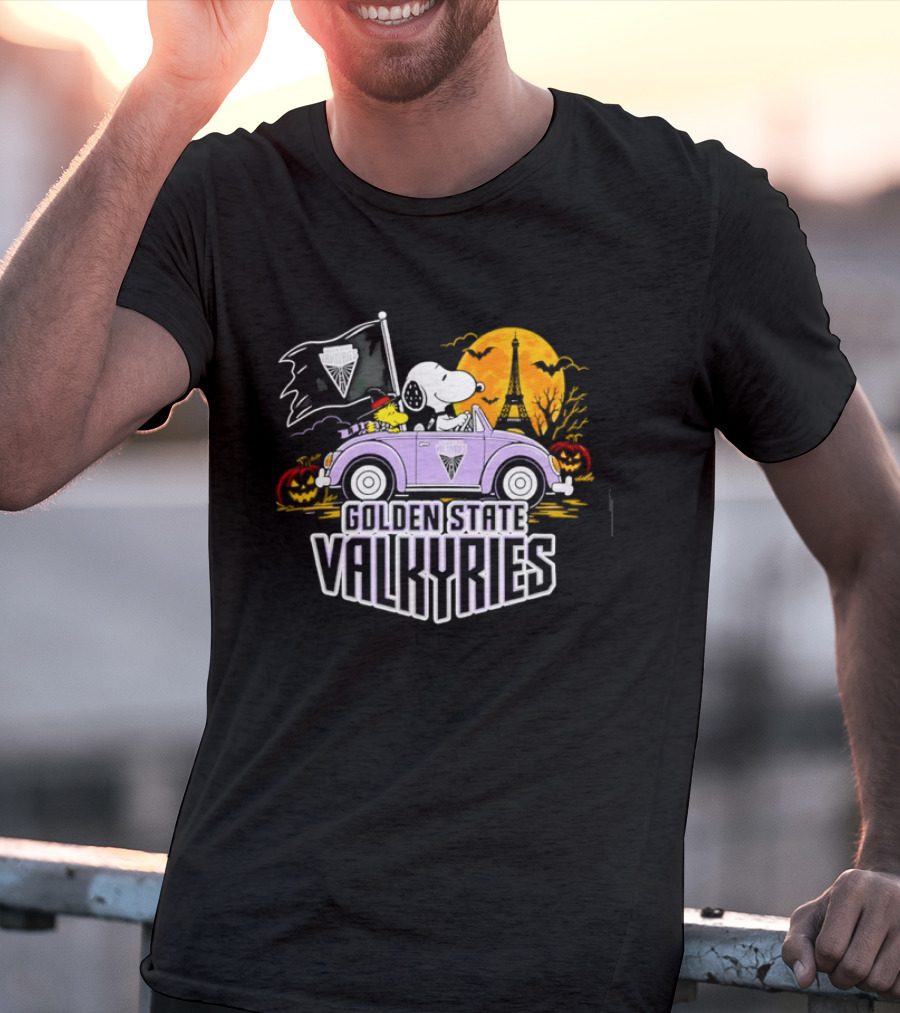 Golden State Valkyries Snoopy Woodstock Halloween Ride T-Shirt