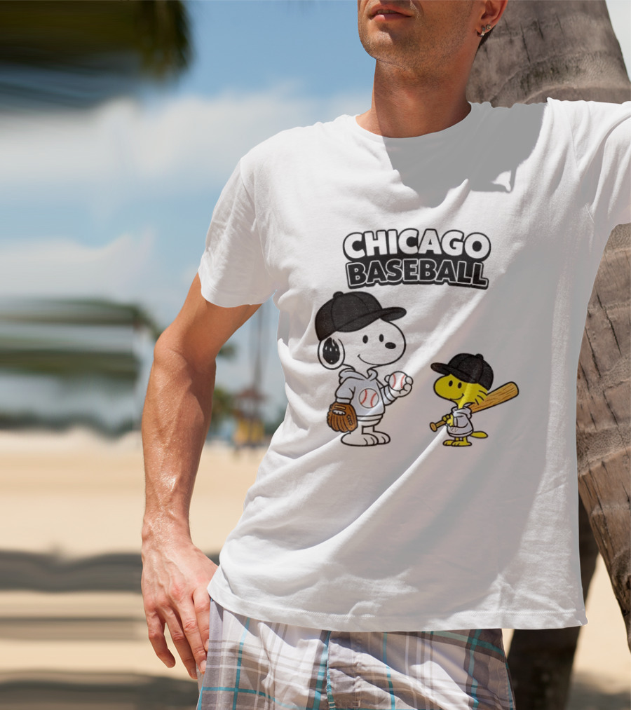 Chicago Baseball Snoopy Woodstock White Sox Peanuts MLB T-Shirt