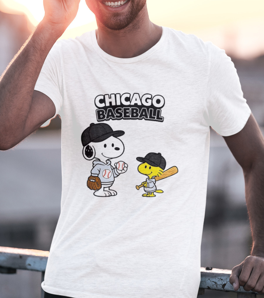 Chicago Baseball Snoopy Woodstock White Sox Peanuts MLB T-Shirt