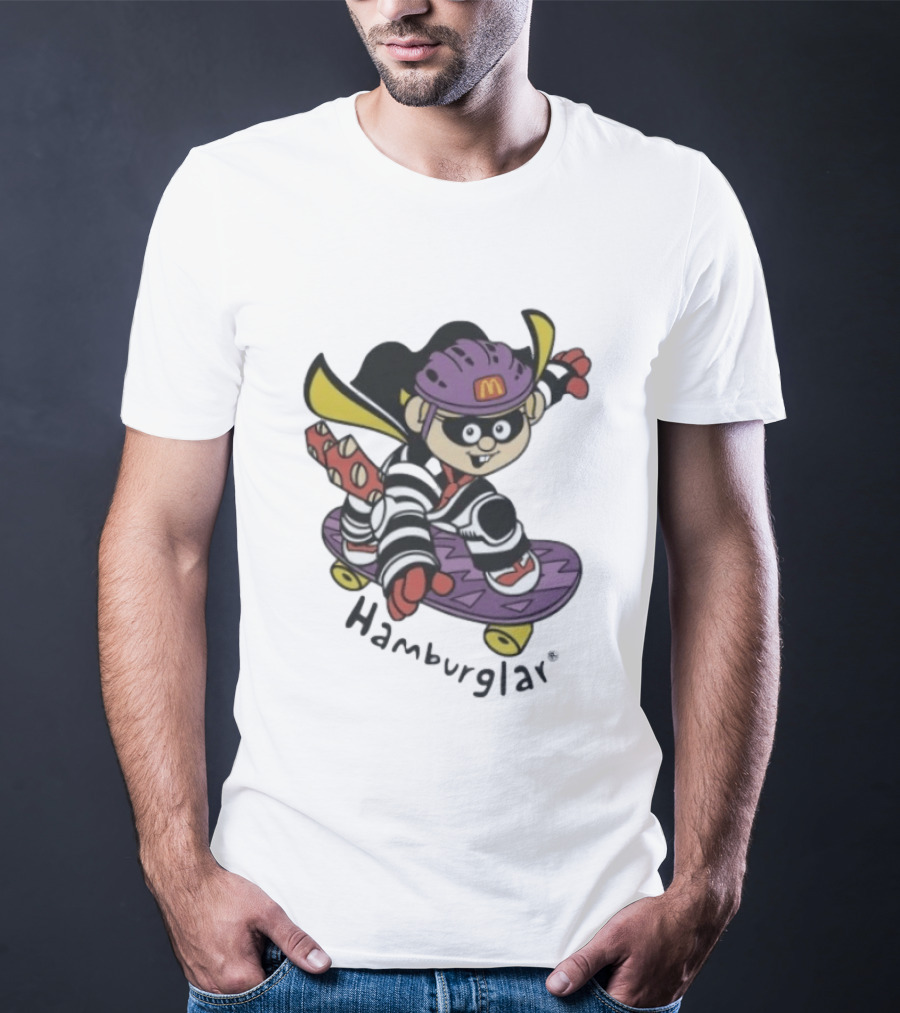 Hamburglar McDonald's Purple Skateboard Helmet T-Shirt