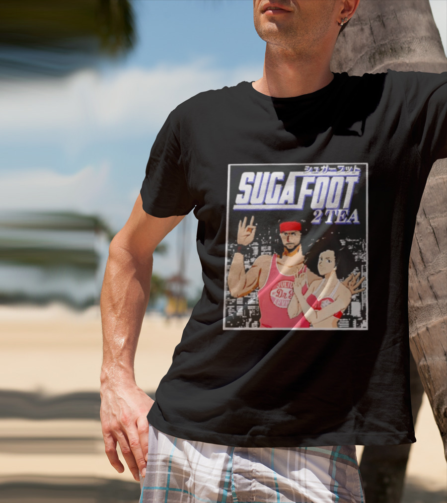 Sugafoot 2 Tea Japanese Text S And Headbands Retro Look T-Shirt