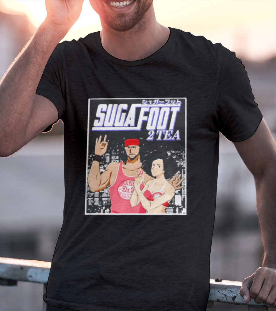Sugafoot 2 Tea Japanese Text S And Headbands Retro Look T-Shirt