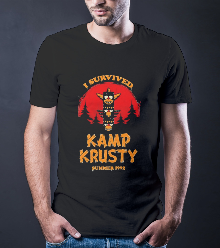 I Survived Kamp Krusty Summer 1992 Nostalgic Cartoon Adventure T-Shirt