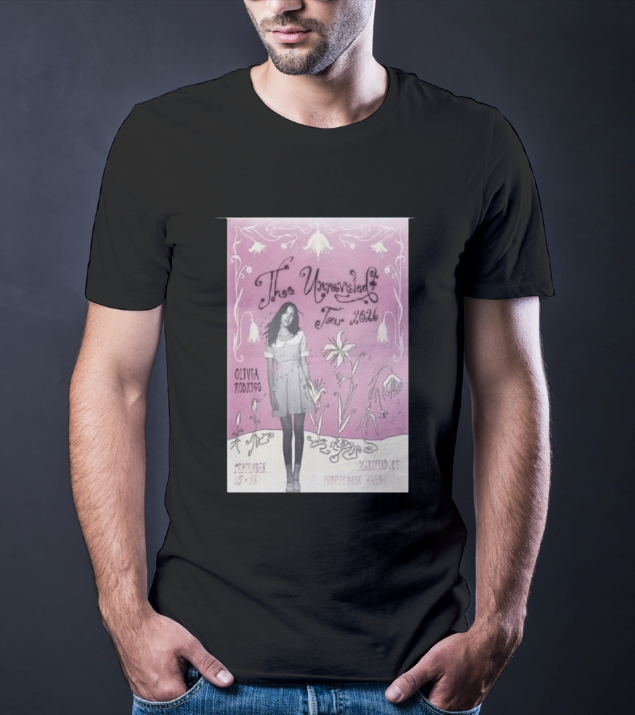 The Unraveled Tour Olivia Rodrigo 2026 Hartford Show September 26 XL Center Floral T-Shirt
