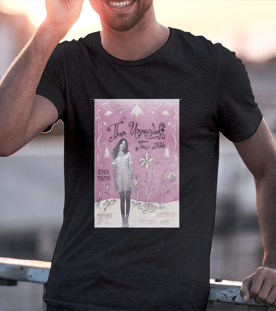 The Unraveled Tour Olivia Rodrigo 2026 Hartford Show September 26 XL Center Floral T-Shirt