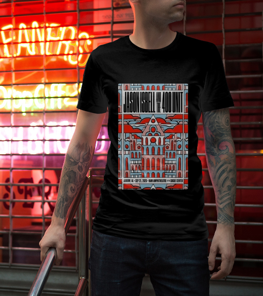 Jason Isbell And The 400 Unit Sep 25 2026 Ham Amphitheatre Auburn Gogue Center T-Shirt