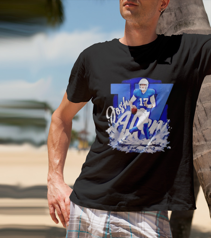 Josh Allen 17 Buffalo Bills Quarterback Snow Wave T-Shirt