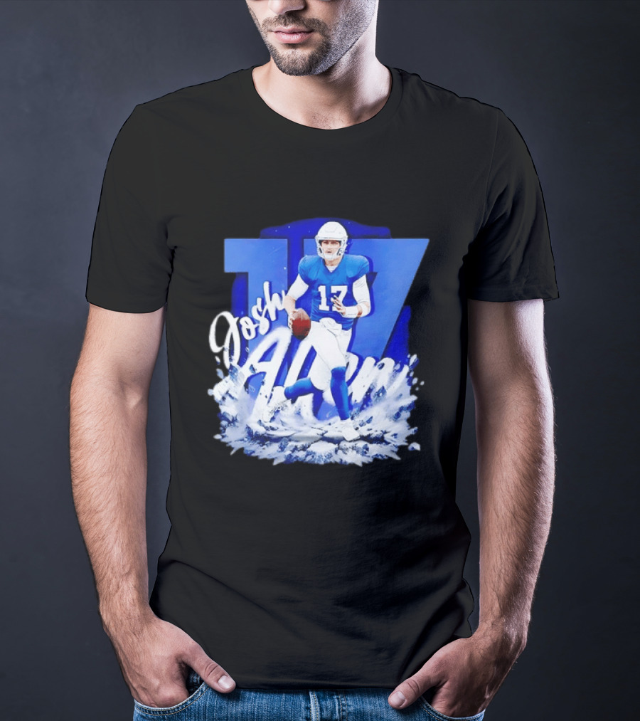 Josh Allen 17 Buffalo Bills Quarterback Snow Wave T-Shirt