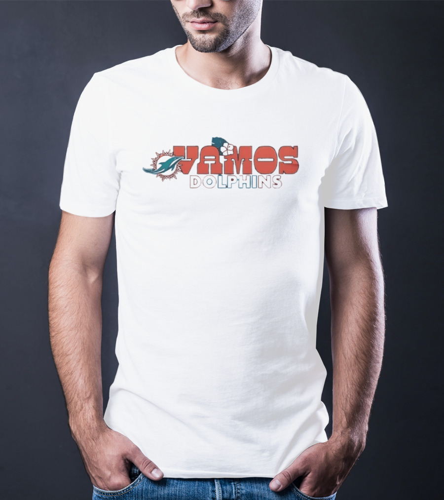 Vamos Dolphins Enthusiast Apparel Featuring Iconic Animal Motif T-Shirt