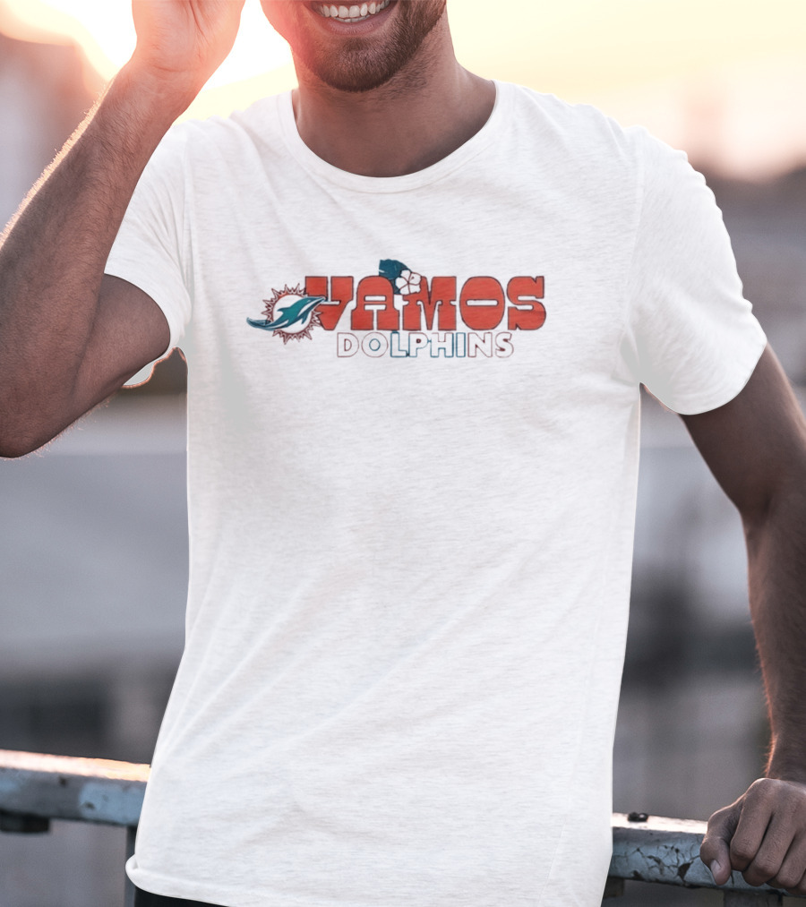 Vamos Dolphins Enthusiast Apparel Featuring Iconic Animal Motif T-Shirt