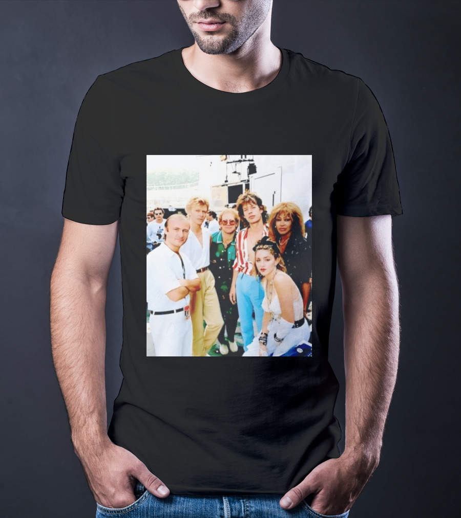 Live Aid Legends Phil Collins Mick Jagger Madonna And Tina Turner T-Shirt