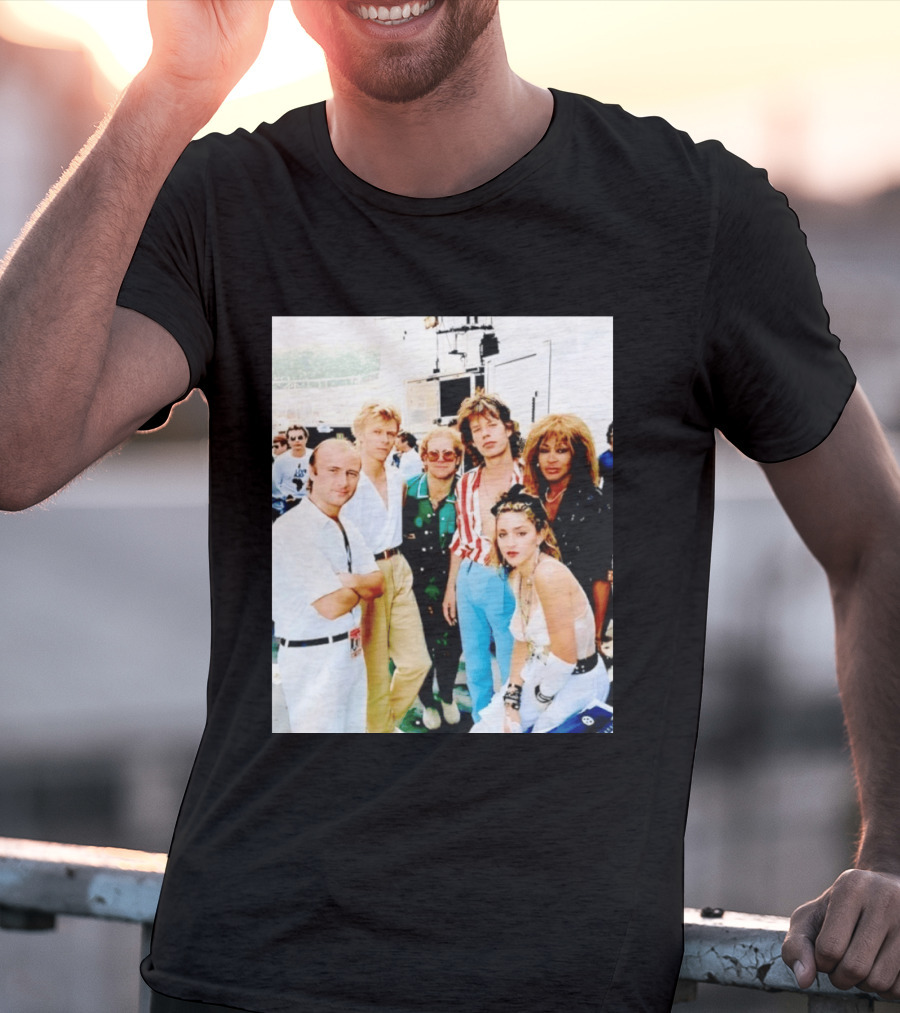 Live Aid Legends Phil Collins Mick Jagger Madonna And Tina Turner T-Shirt