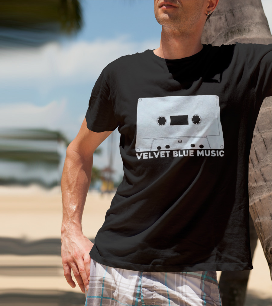 Velvet Blue Music Cassette Tape Indie Record Label Retro Aesthetic T-Shirt