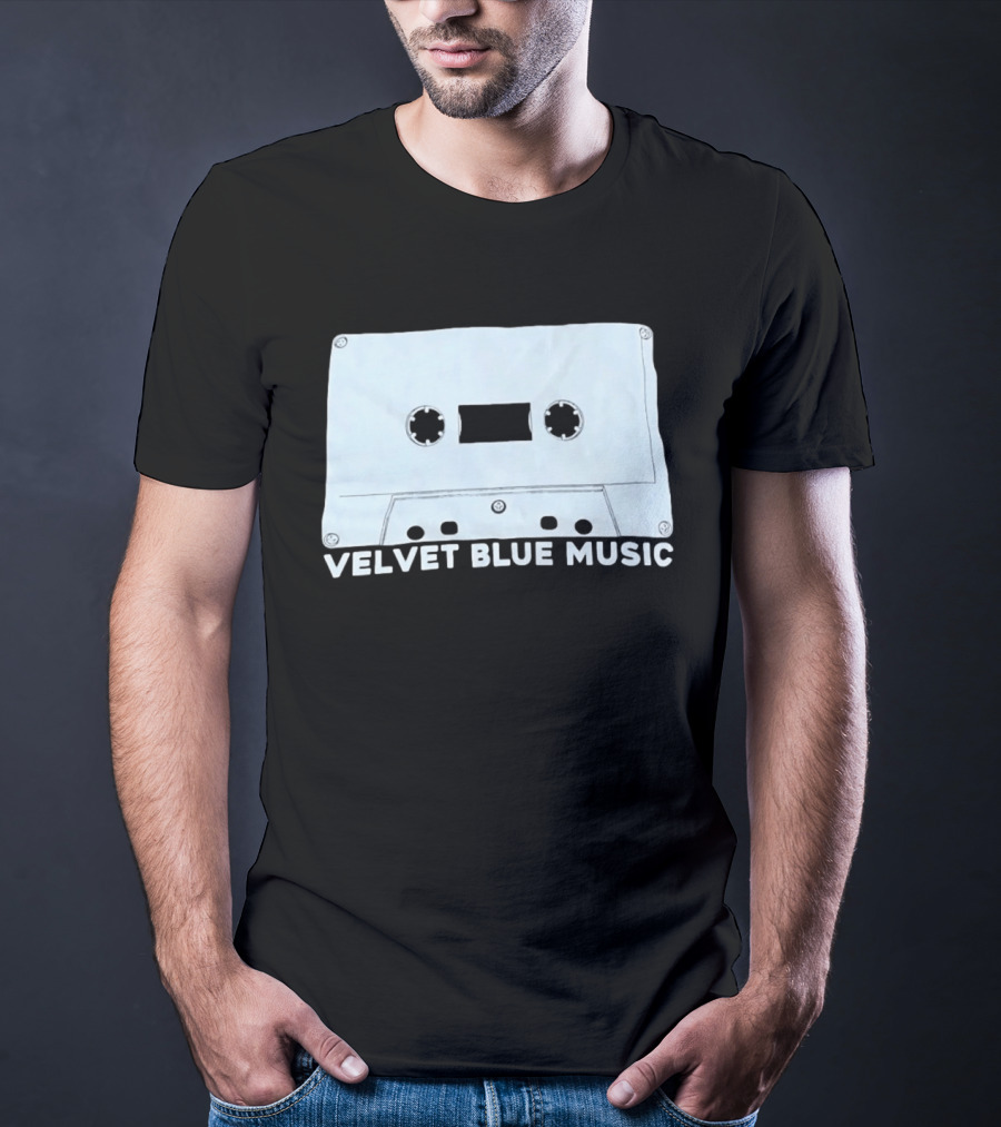 Velvet Blue Music Cassette Tape Indie Record Label Retro Aesthetic T-Shirt