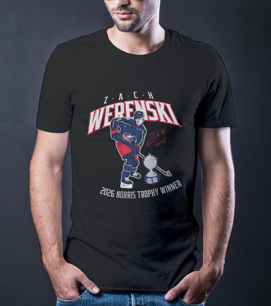 Zach Werenski Columbus Hockey 2026 Norris Trophy Winner T-Shirt