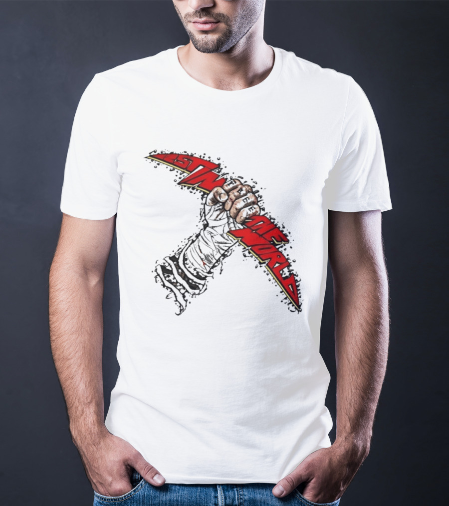 MMA Fighter Fist Power Justin The World Red And Black T-Shirt