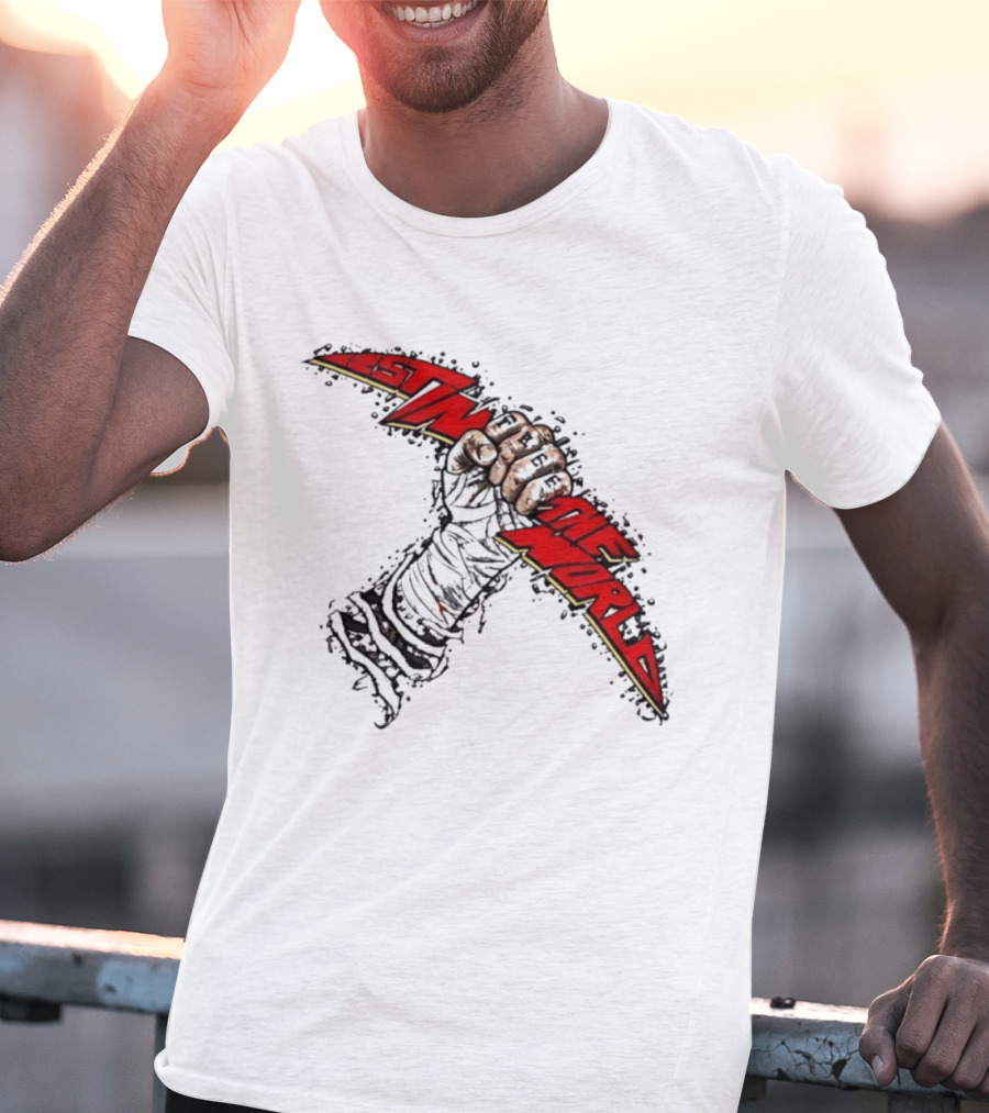 MMA Fighter Fist Power Justin The World Red And Black T-Shirt