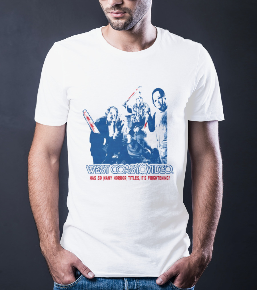 West Coast Video Horror It's Frightening Slasher Movie Halloween T-Shirt