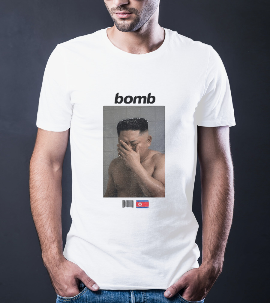 Kim Jong Un Bomb Meme Bathroom North Korea Flag T-Shirt