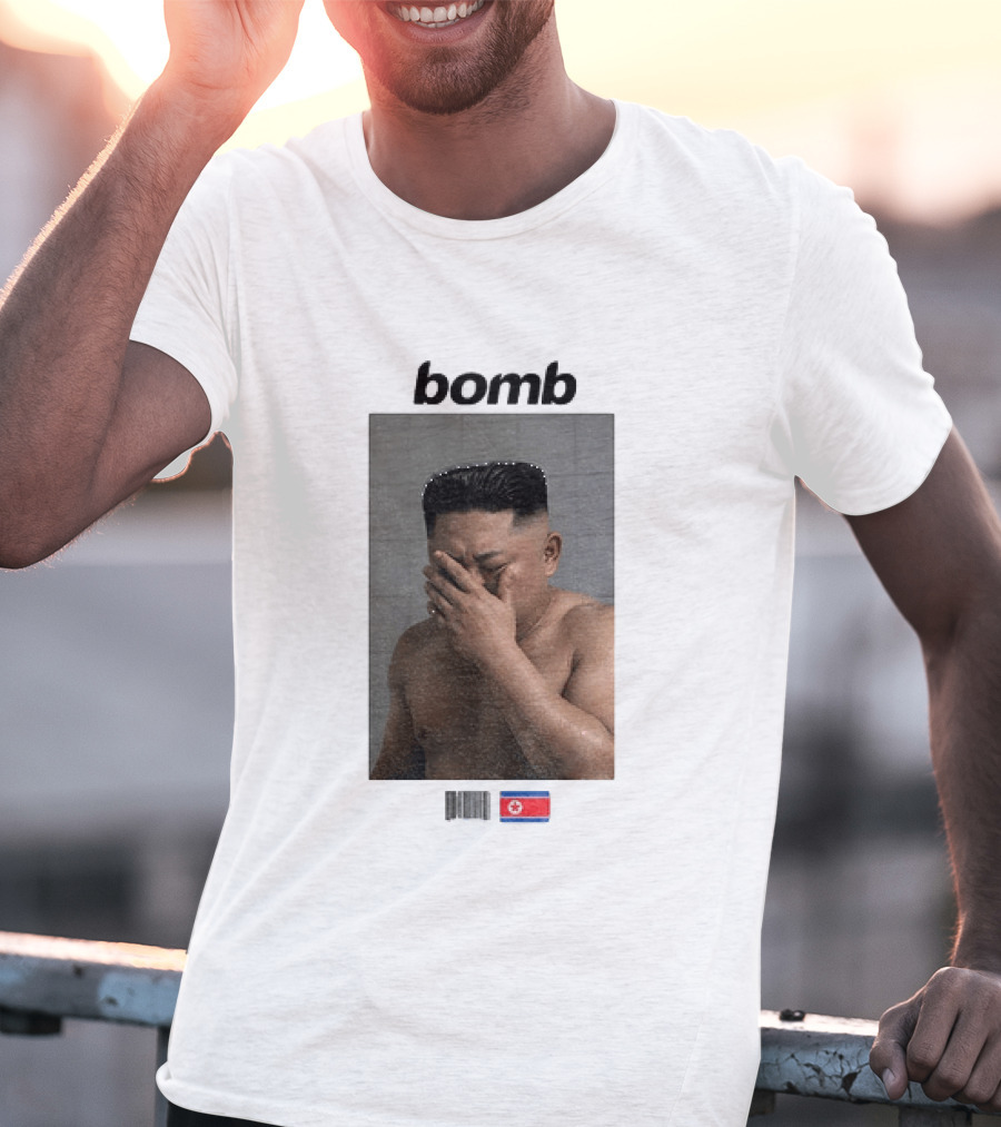 Kim Jong Un Bomb Meme Bathroom North Korea Flag T-Shirt