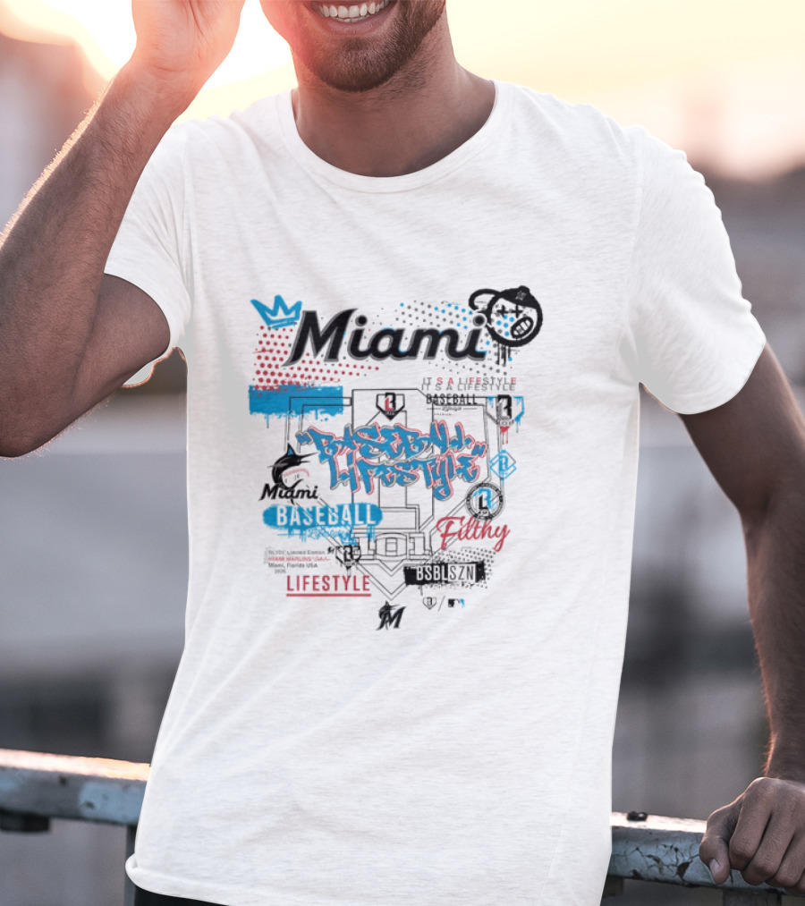 Miami Marlins Baseball Lifestyle It's A Lifestyle Vibes And Rhythm T-Shirt