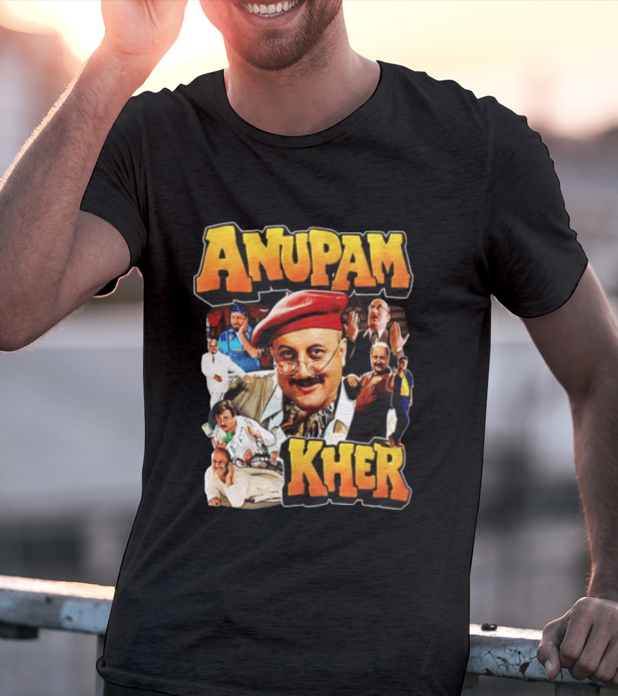 Anupam Kher Iconic Characters Collage T-Shirt