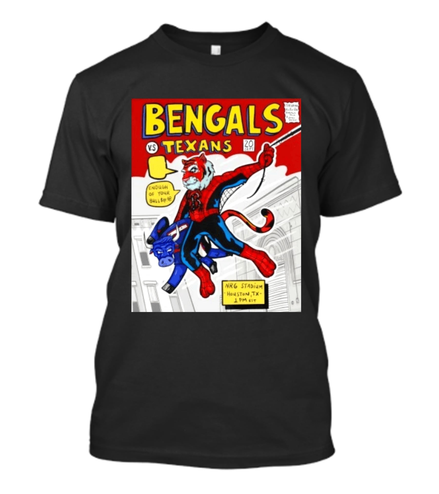 Bengals Vs Texans Week 2 Game Day NRG Stadium Houston 1PM EST Comic T-Shirt