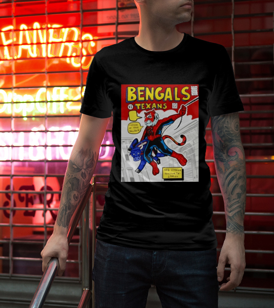 Bengals Vs Texans Week 2 Game Day NRG Stadium Houston 1PM EST Comic T-Shirt
