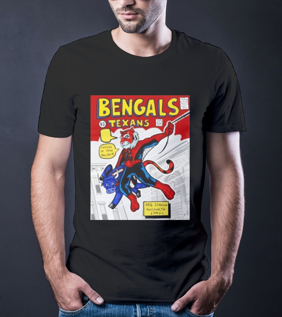 Bengals Vs Texans Week 2 Game Day NRG Stadium Houston 1PM EST Comic T-Shirt
