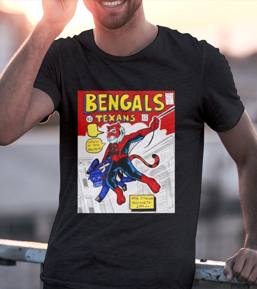 Bengals Vs Texans Week 2 Game Day NRG Stadium Houston 1PM EST Comic T-Shirt