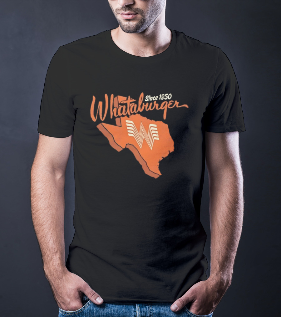 Whataburger Since 1950 Texas State Outline Distressed T-Shirt