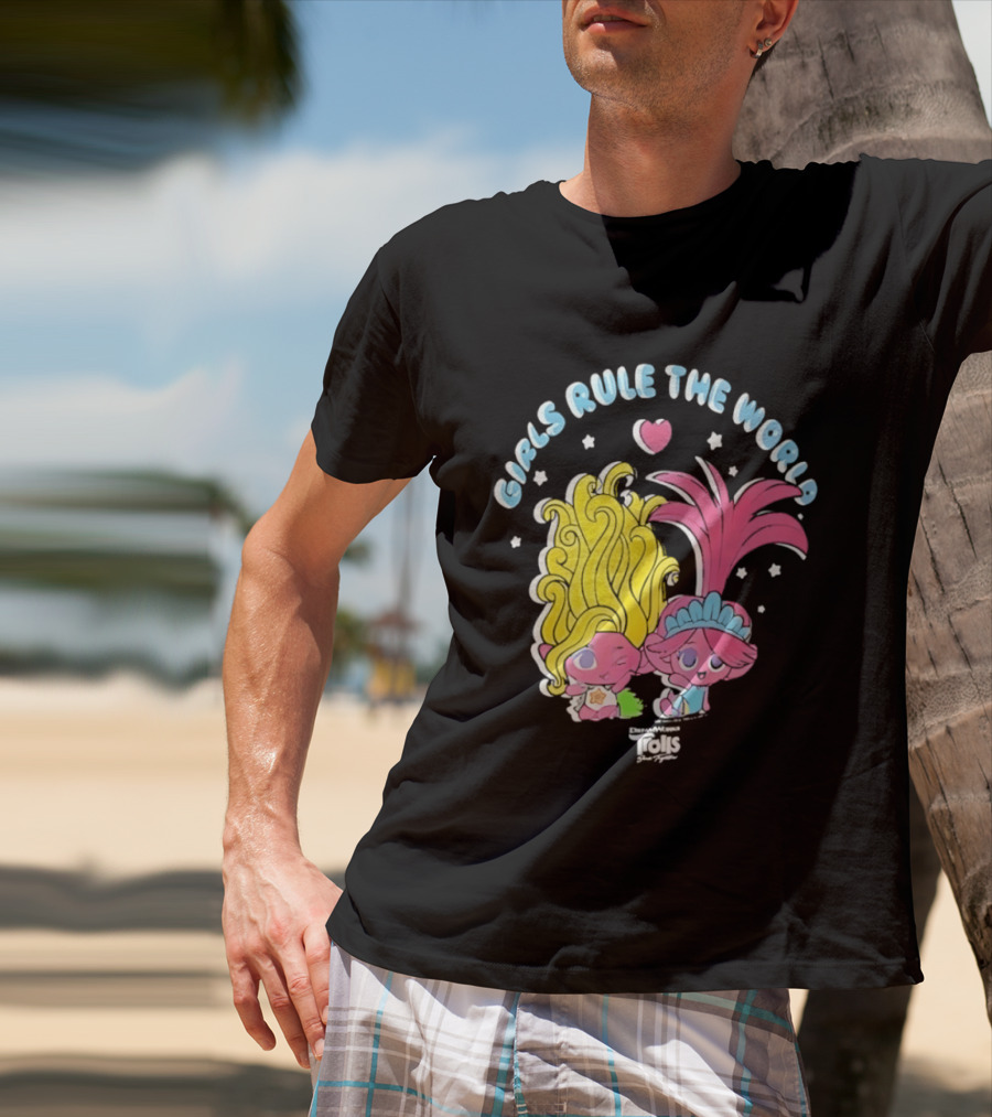 DreamWorks Trolls Band Together Girls Rule The World Bright Colorful T-Shirt