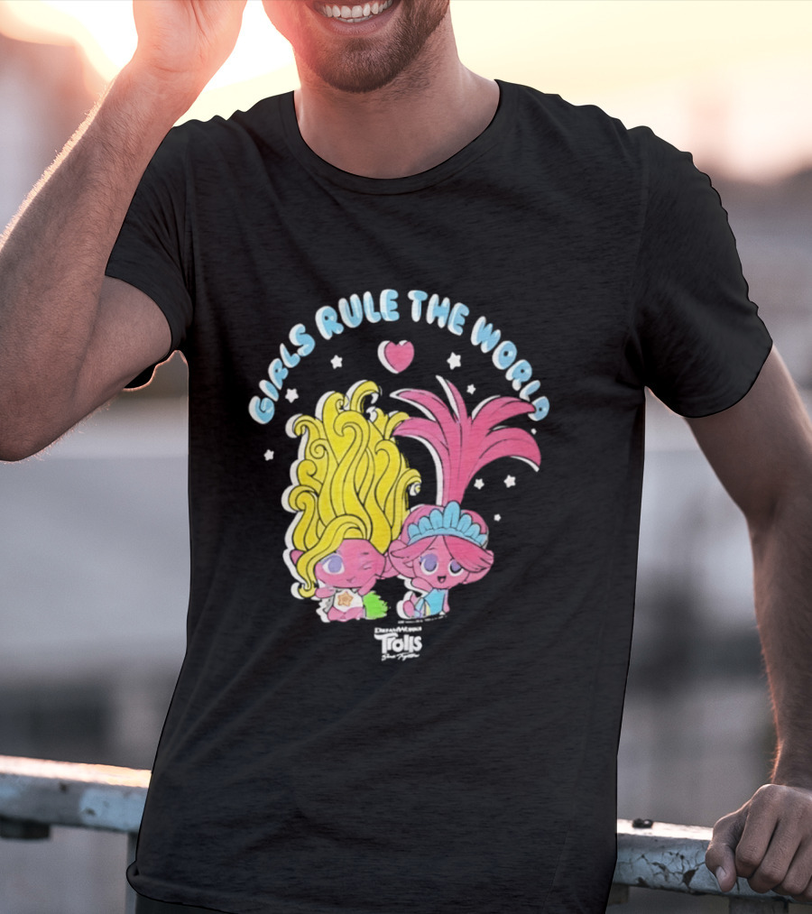 DreamWorks Trolls Band Together Girls Rule The World Bright Colorful T-Shirt