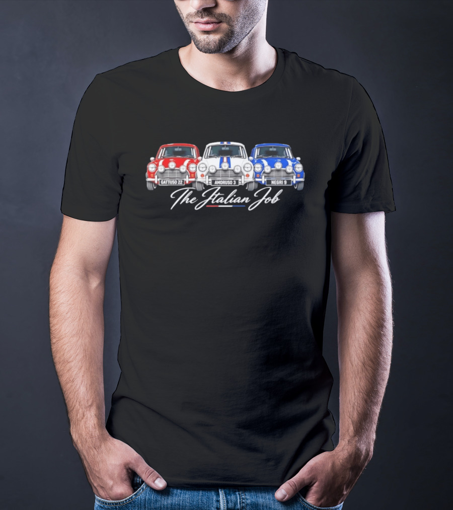 The Italian Job Gattuso 22 Amoruso 3 Negri 9 Mini Cooper Racing T-Shirt