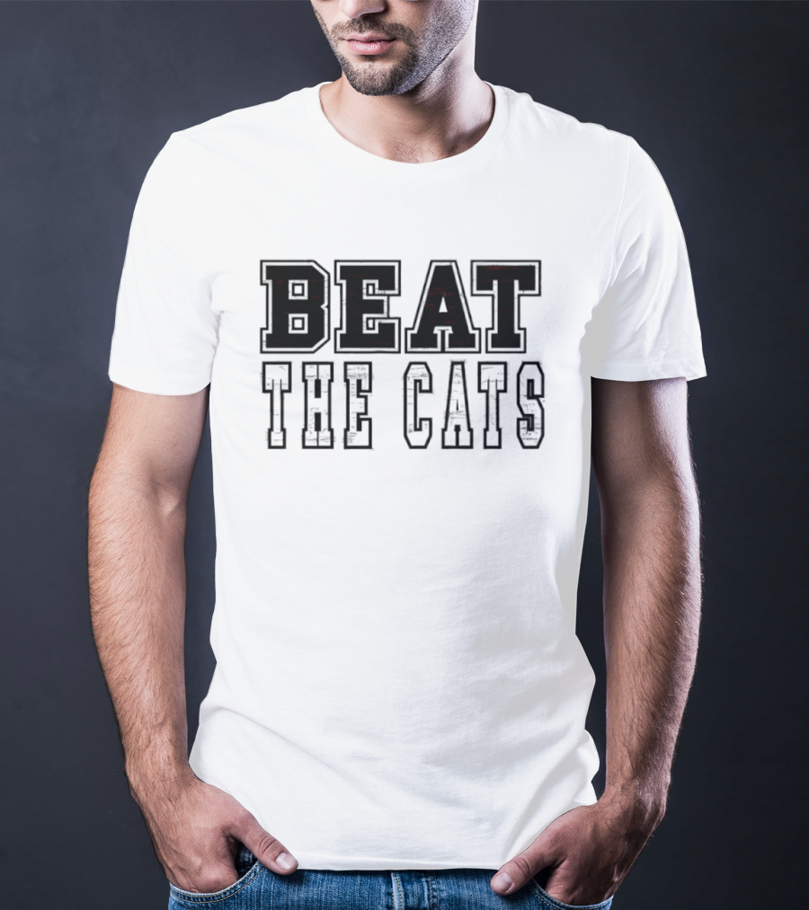 Beat The Cats Distressed Rivalry Sports T-Shirt